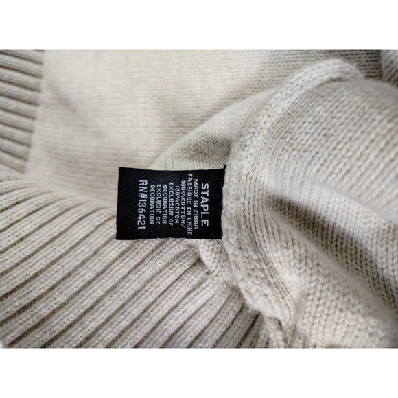 Jeff Staple Pigeon Sweater Mens 2XL Beige Hooded Striped Knit Casual Streetwear - Picture 4 of 14